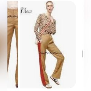 J. Crew Beige and Orange Wide-Leg Pants